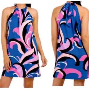 Trina Turk Halter and tie back Mini Dress